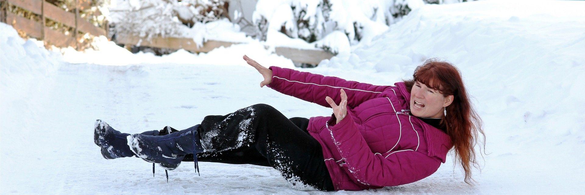 Woman Slipping On Ice